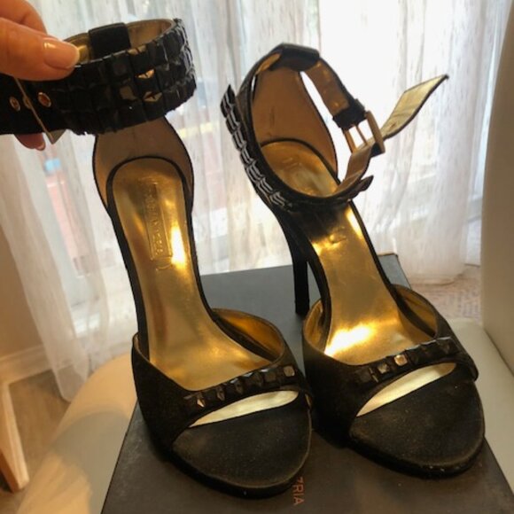 BCBGMaxAzria Black Rhinestone Heels - Picture 1 of 5